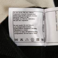 Pre Owned Chanel Black/White Cashmere Detachable Button Detail Cardigan M