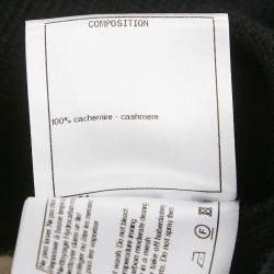 Pre Owned Chanel Black/White Cashmere Detachable Button Detail Cardigan M