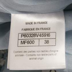 Pre Owned Chanel Blue Tweed Sleeveless Mini Dress M