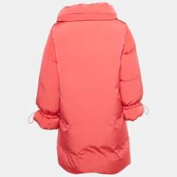 Pre Owned Chanel Pink Nylon Puffer Coat S