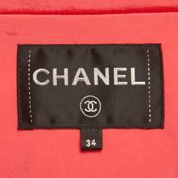 Pre Owned Chanel Pink Nylon Puffer Coat S