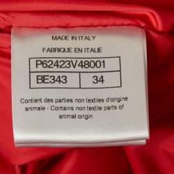 Pre Owned Chanel Pink Nylon Puffer Coat S