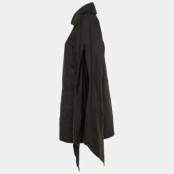 Pre Owned Chanel Black Cotton & Nylon Sleeve Tie Detail Windbreaker Jacket S