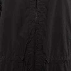 Pre Owned Chanel Black Cotton & Nylon Sleeve Tie Detail Windbreaker Jacket S