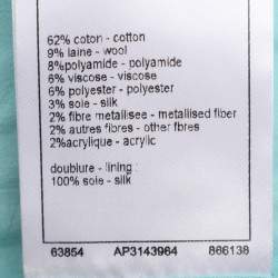 Pre Owned Chanel Turquoise Blue Tweed Mini Dress M