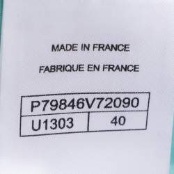 Pre Owned Chanel Turquoise Blue Tweed Mini Dress M