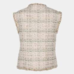 Pre Owned Chanel Mulicolor/Beige Tweed Sleeveless Vest M