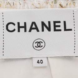 Pre Owned Chanel Mulicolor/Beige Tweed Sleeveless Vest M