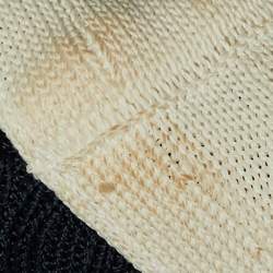 Pre Owned Chanel Navy Blue Knit Bow Detail Maxi Dress M 