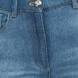 مملوكة مسبقًا Chanel Blue Denim Logo Detail Slim Fit Jeans S Waist 28"