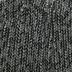 Pre Owned Chanel Monochrome Printed Velvet Trousers S