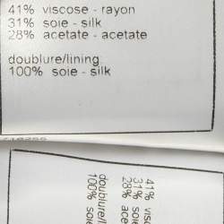 Pre Owned Chanel Monochrome Printed Velvet Trousers S