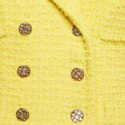 مملوكة مسبقًا Chanel Yellow Tweed Cropped Jacket S