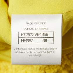 مملوكة مسبقًا Chanel Yellow Tweed Cropped Jacket S