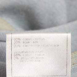 Pre Owned Chanel Blue Knit Denim Trim Mini Dress S