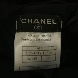 Pre Owned Chanel Black Silk Lace Detail Sheer Maxi Dress S