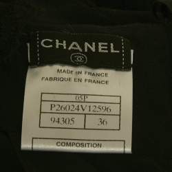 Pre Owned Chanel Black Silk Lace Detail Sheer Maxi Dress S