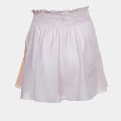 مملوكة مسبقًا Chanel Peach /Lilac Two Toned Cotton Sheer Mini Skirt S