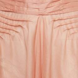 مملوكة مسبقًا Chanel Peach /Lilac Two Toned Cotton Sheer Mini Skirt S
