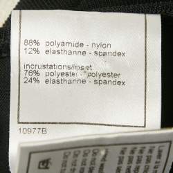 Pre Owned فستان شانيل جيرسي أسود أزرار كبيرة بدون ظهر قصير مقاس صغير