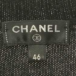 Pre Owned Chanel Black Cashmere Lion Charm Embellished Cardigan XL