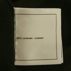 Pre Owned Chanel Black Cashmere Lion Charm Embellished Cardigan XL