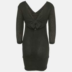 مملوكة مسبقًا فستان شانيل كتان أسود تفصيل فيونكة ميني صغير