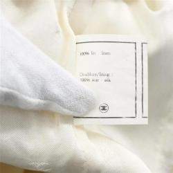 Pre Owned جاكيت شانيل أبيض بزر أحادي مقاس صغير