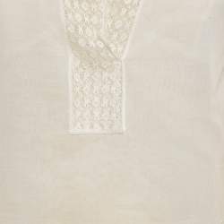 مملوكة مسبقًا Chanel White Cotton Short Sleeve Blouse S
