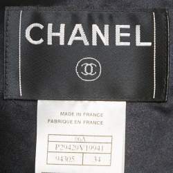 مملوكة مسبقًا Chanel Black Tweed Belted Jacket S