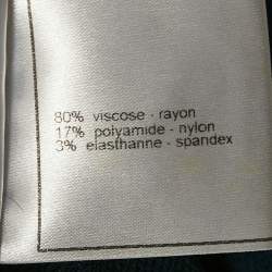 مملوكة مسبقًا توب شانيل تريكوت أزرق كحلي بأكمام طويلة قصيرة صغيرة