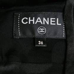 Pre Owned Chanel Black Floral Applique Silk Blend Playsuit S