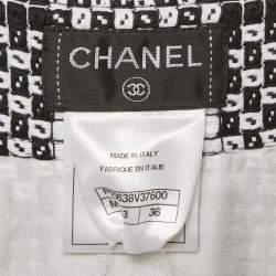 Pre Owned Chanel Black/White Tweed Jumpsuit S