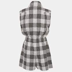 Pre Owned Chanel Black/White Tweed Jumpsuit S
