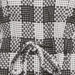 Pre Owned Chanel Black/White Tweed Jumpsuit S