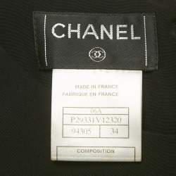 Pre Owned Chanel Black Silk Ruffled Sleeveless Dress S