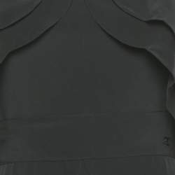 Pre Owned Chanel Black Silk Ruffled Sleeveless Dress S