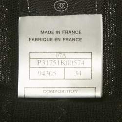 مملوكة مسبقًا Chanel Black Wool Knit Ruffled Mini Dress S