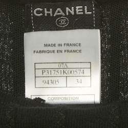مملوكة مسبقًا Chanel Black Wool Knit Ruffled Mini Dress S
