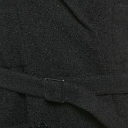 مملوكة مسبقًا جاكيت شانيل تويد أزرق كحلي / أسود بحزام مقاس صغير (سمول)