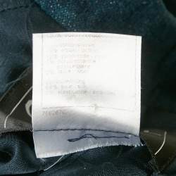 Pre Owned Chanel Navy Blue Raw Edge Denim Jacket M