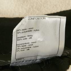 Pre Owned Chanel Black Tweed Ruffled Jacket S