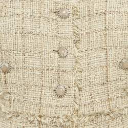 Pre Owned جاكيت شانيل تويد بيج بأكمام قصيرة مقاس متوسط - ميديوم