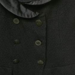 مملوكة مسبقًا جاكيت شانيل تويد أسود بياقة ساتان مقاس صغير