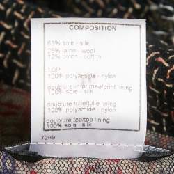 Pre Owned جاكيت طقم شانيل تويد وتول أسود مقاس صغير (سمول)