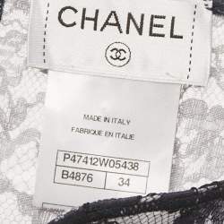 مملوكة مسبقًا Chanel Navy Blue Lace Top S