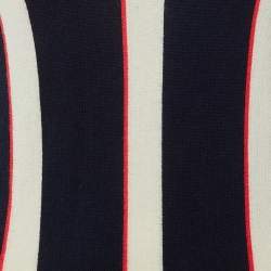 مملوكة مسبقًا Chanel Navy Blue Striped Cashmere Turtle Neck Sweater S
