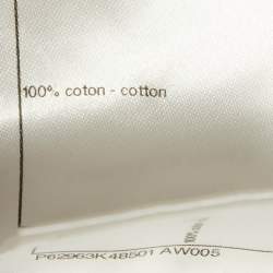 Pre Owned Chanel White Broderie Anglaise Jersey Crop Top M