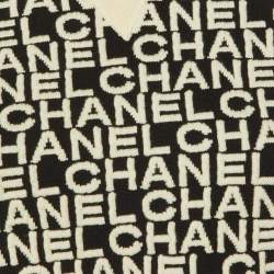 Pre Owned كنزة شانيل مونوكروم شعار جاكار مزيج صوف مقاس وسط (ميديوم)