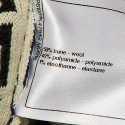 Pre Owned كنزة شانيل مونوكروم شعار جاكار مزيج صوف مقاس وسط (ميديوم)